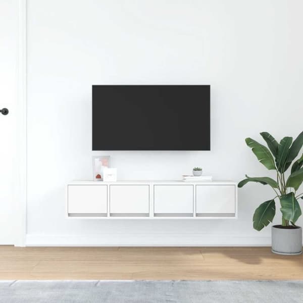 vidaXL TV-bänkar 2 st vit 60x31x25,5 cm konstruerat trä