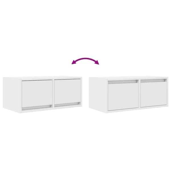 vidaXL TV-bänkar 2 st vit 60x31x25,5 cm konstruerat trä