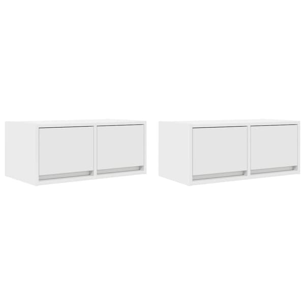 vidaXL TV-seinäkaapit 2 kpl valkoinen 60x31x25,5 cm tekninen puu