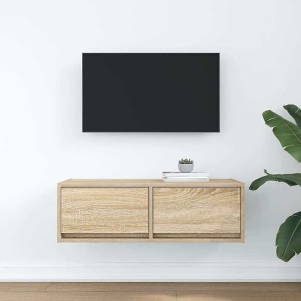 vidaXL tv-bord 80x31x25,5 cm konstrueret træ sonoma-eg