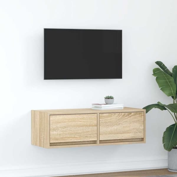 vidaXL tv-bord 80x31x25,5 cm konstrueret træ sonoma-eg