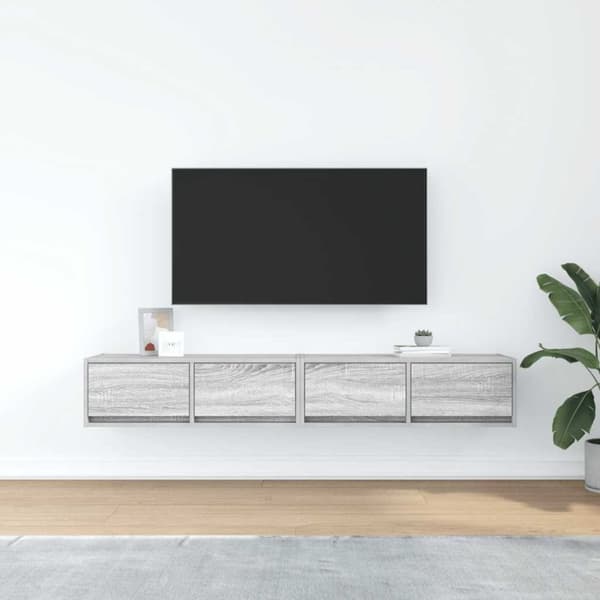 vidaXL TV-benker 2 stk grå sonoma 80x31x25,5 cm konstruert tre