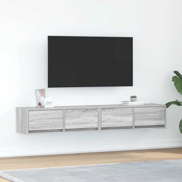 vidaXL TV-benker 2 stk grå sonoma 80x31x25,5 cm konstruert tre
