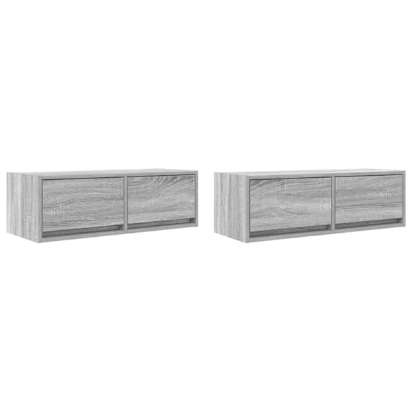 vidaXL TV-benker 2 stk grå sonoma 80x31x25,5 cm konstruert tre