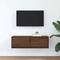 Miniatyrbilde 4 av 11: vidaXL TV-benk brun eik 80x31x25,5 cm konstruert tre