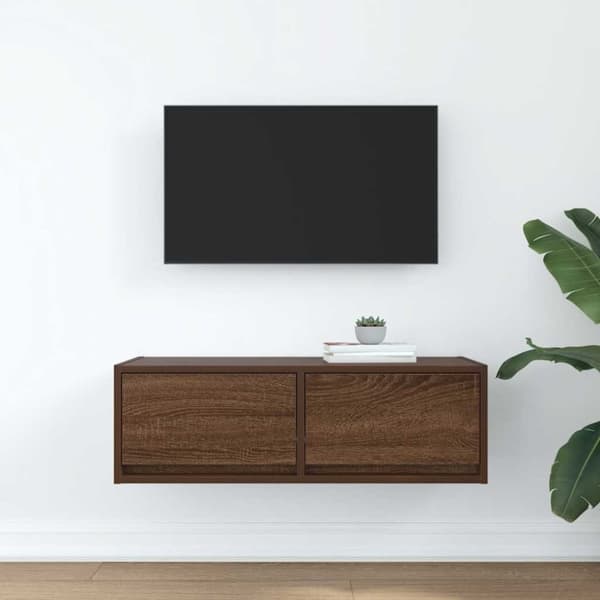 vidaXL TV-benk brun eik 80x31x25,5 cm konstruert tre