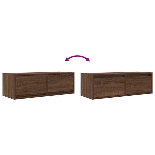 vidaXL TV-benk brun eik 80x31x25,5 cm konstruert tre