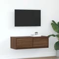 Miniatyrbilde 2 av 11: vidaXL TV-benk brun eik 80x31x25,5 cm konstruert tre