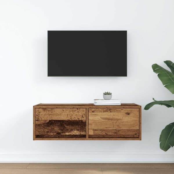 vidaXL TV-bänk gammalt trä 80x31x25,5 cm konstruerat trä