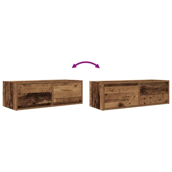 vidaXL TV-bänk gammalt trä 80x31x25,5 cm konstruerat trä