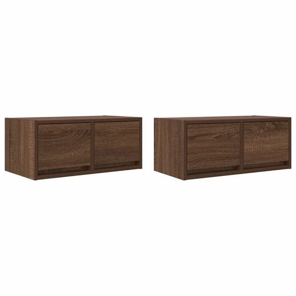 vidaXL TV-benker 2 stk brun eik 60x31x25,5 cm konstruert tre