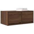 Miniatyrbilde 5 av 11: vidaXL TV-benker 2 stk brun eik 60x31x25,5 cm konstruert tre