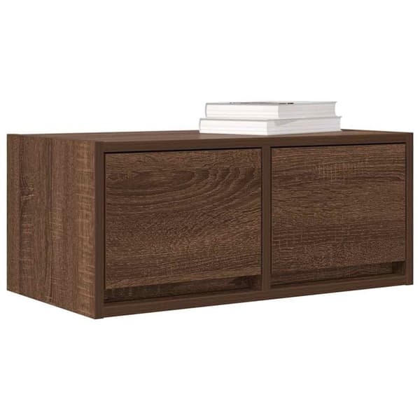 vidaXL TV-benker 2 stk brun eik 60x31x25,5 cm konstruert tre