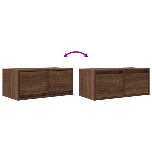 vidaXL TV-benker 2 stk brun eik 60x31x25,5 cm konstruert tre
