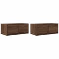 Miniatyrbilde 1 av 11: vidaXL TV-benker 2 stk brun eik 60x31x25,5 cm konstruert tre