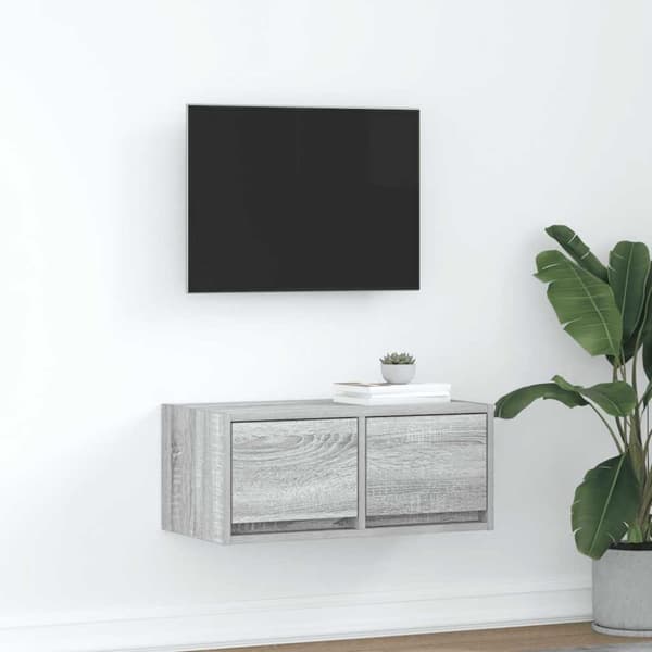 vidaXL TV-bänk grå sonoma 60x31x25,5 cm konstruerat trä
