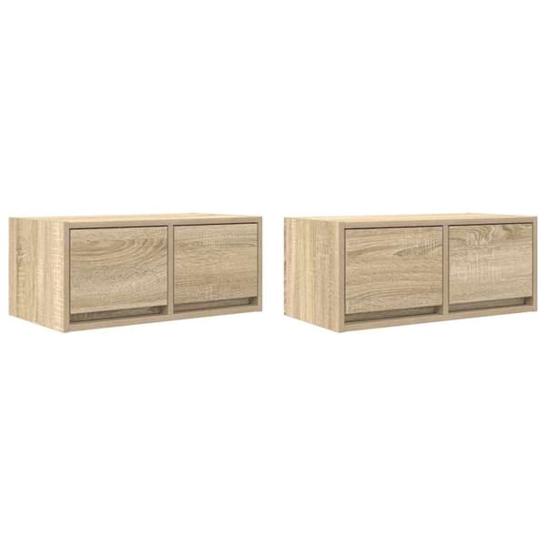 vidaXL tv-borde 2 stk. 60x31x25,5 cm konstrueret træ sonoma-eg