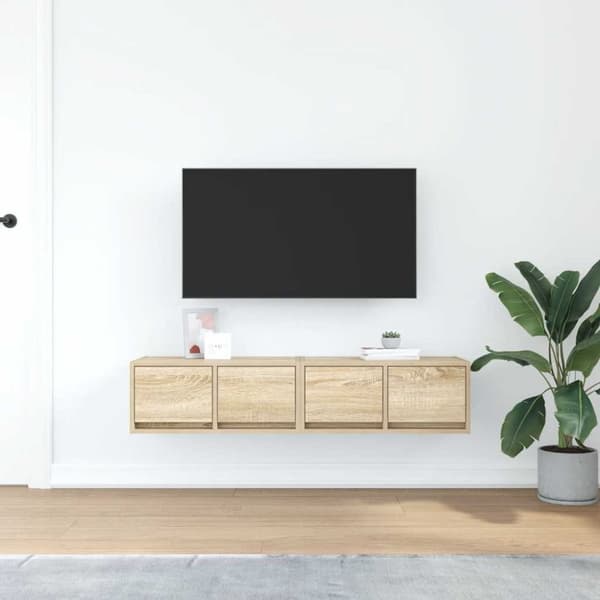 vidaXL tv-borde 2 stk. 60x31x25,5 cm konstrueret træ sonoma-eg