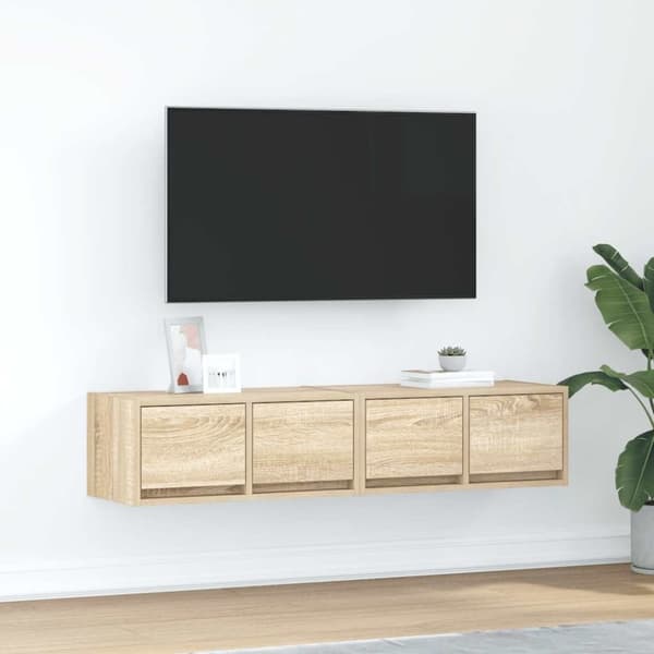 vidaXL tv-borde 2 stk. 60x31x25,5 cm konstrueret træ sonoma-eg