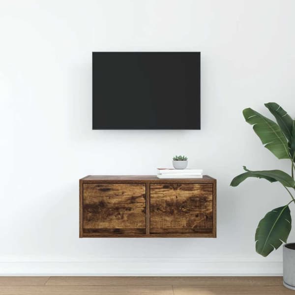 vidaXL TV-benk røkt eik 60x31x25,5 cm konstruert tre
