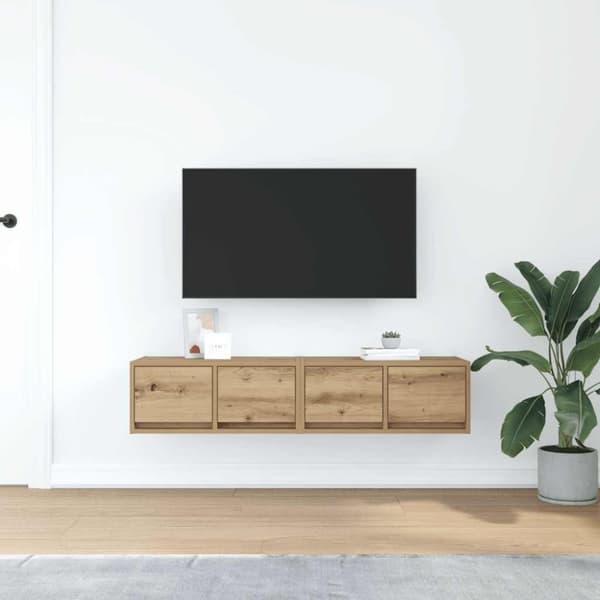 vidaXL TV-bänkar 2 st hantverksmässig ek 60x31x25,5 cm konstruerat trä