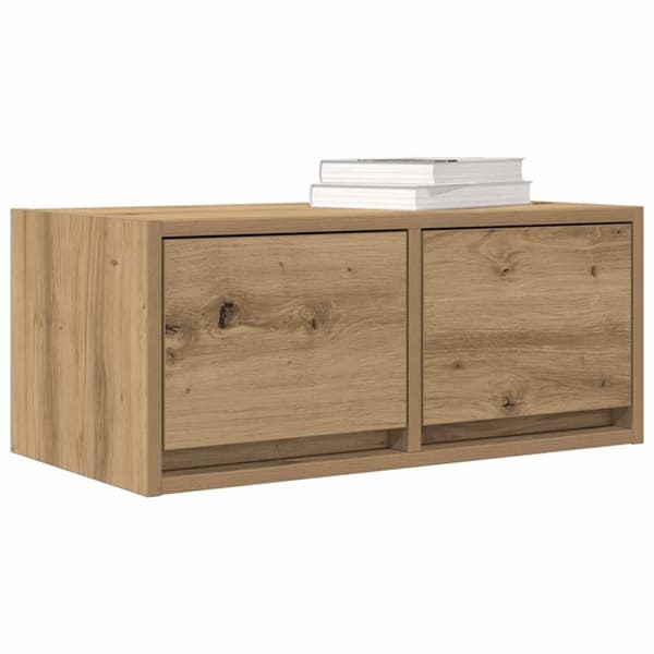 vidaXL TV-bänkar 2 st hantverksmässig ek 60x31x25,5 cm konstruerat trä