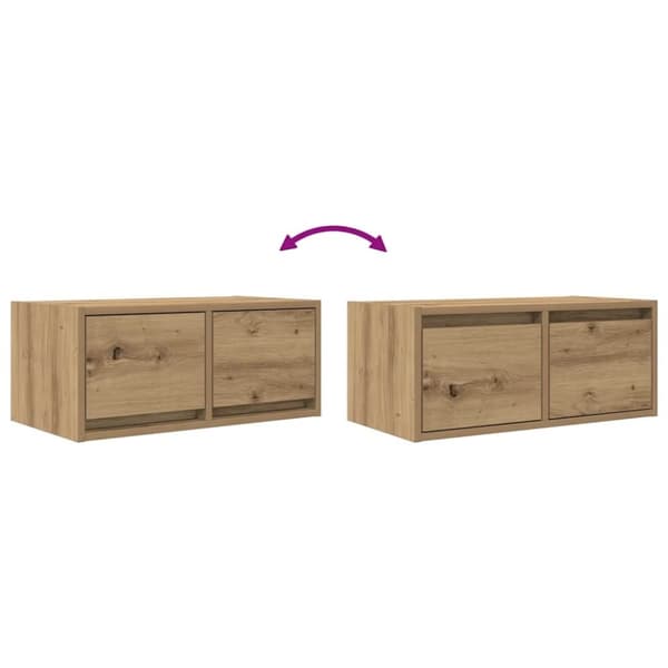vidaXL TV-bänkar 2 st hantverksmässig ek 60x31x25,5 cm konstruerat trä