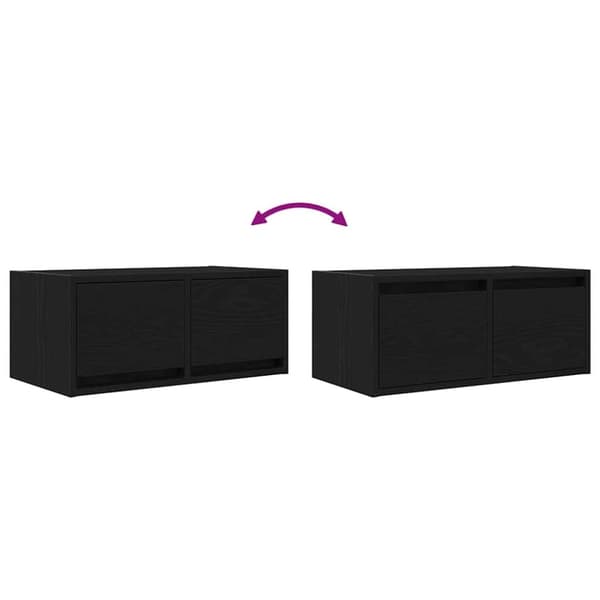 vidaXL TV-benker 2 stk svart eik 60x31x25,5 cm konstruert tre