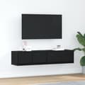 Miniatyrbilde 2 av 11: vidaXL TV-benker 2 stk svart eik 60x31x25,5 cm konstruert tre
