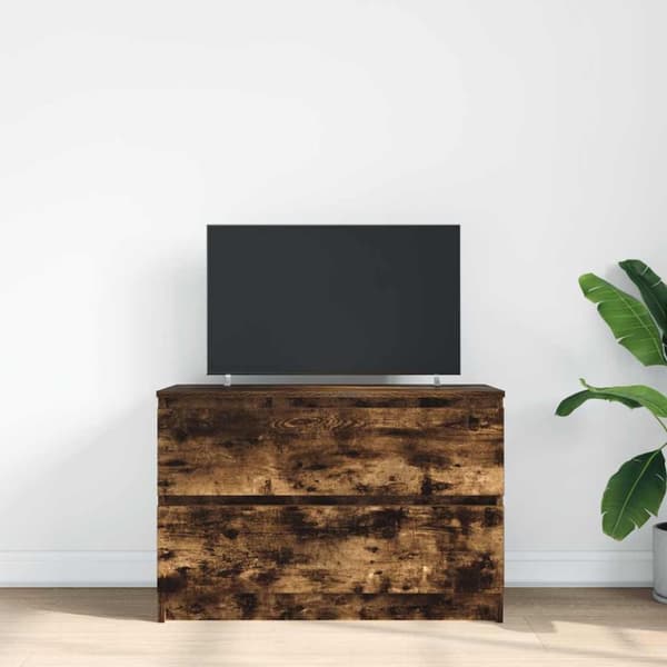 vidaXL tv-bord 80x35x54 cm konstrueret træ røget egetræsfarve