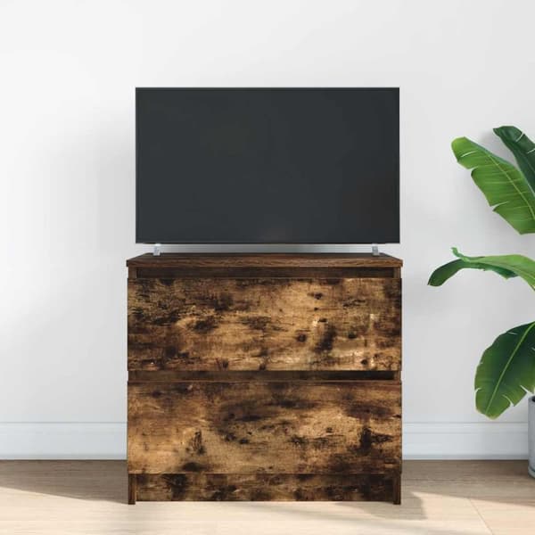 vidaXL tv-bord 60x35x54 cm konstrueret træ røget egetræsfarve