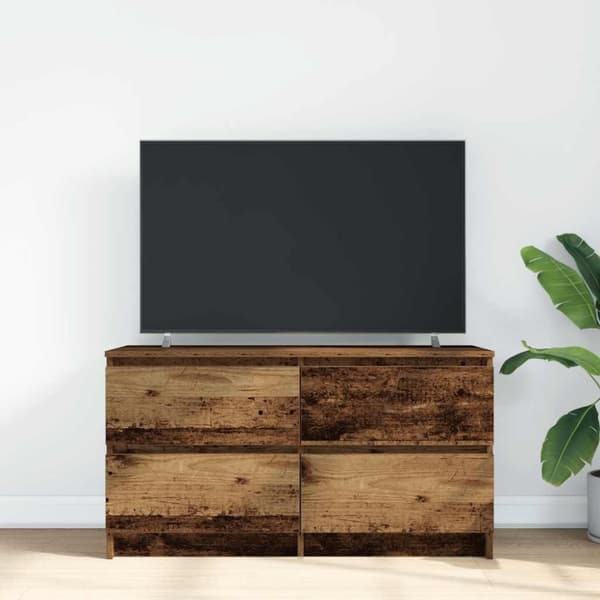 vidaXL TV-bänk gammalt trä 100x35x54 cm konstruerat trä
