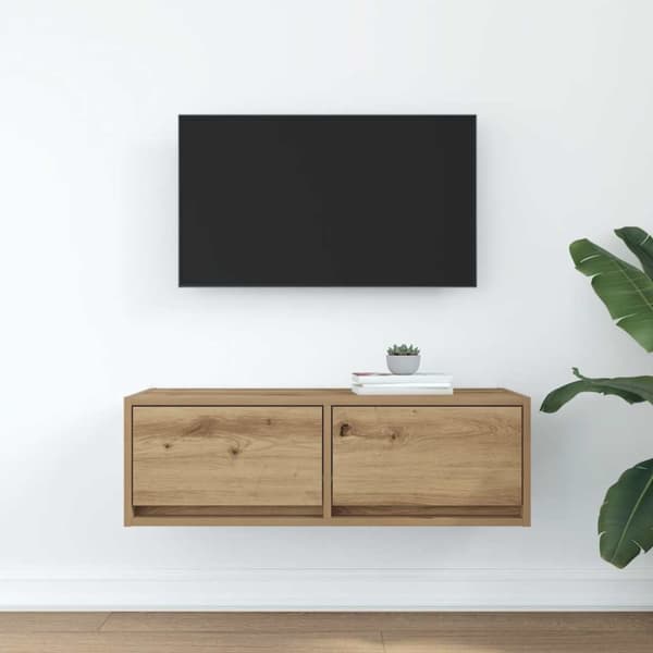 vidaXL TV-benk artisan eik 80x31x25,5 cm konstruert tre