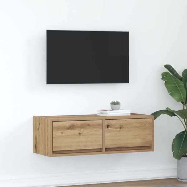 vidaXL TV-benk artisan eik 80x31x25,5 cm konstruert tre