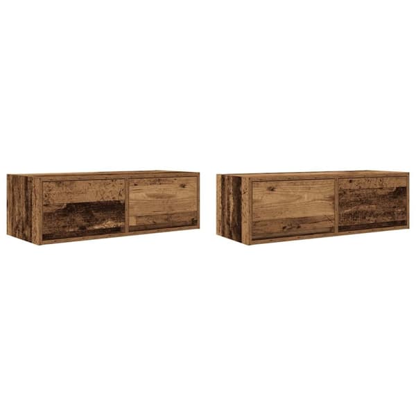 vidaXL TV Kaapit 2 kpl vanha puu 80x31x25,5 cm suunniteltu puu