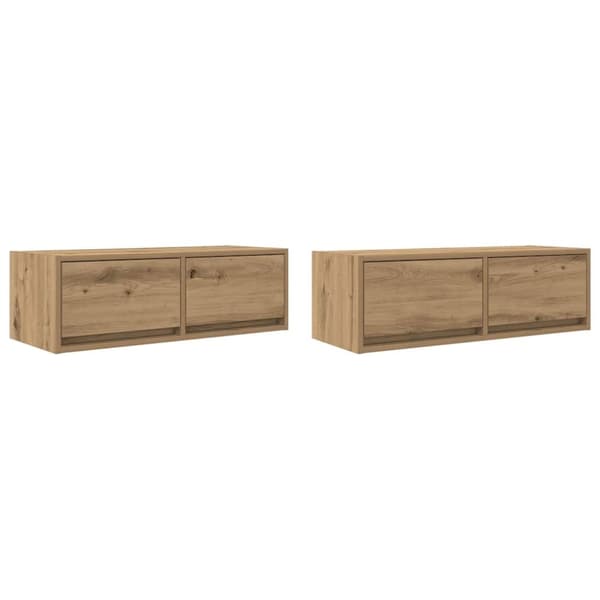 vidaXL tv-borde 2 stk. 80x31x25,5 cm konstrueret træ kunsteg