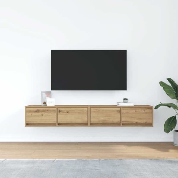 vidaXL tv-borde 2 stk. 80x31x25,5 cm konstrueret træ kunsteg