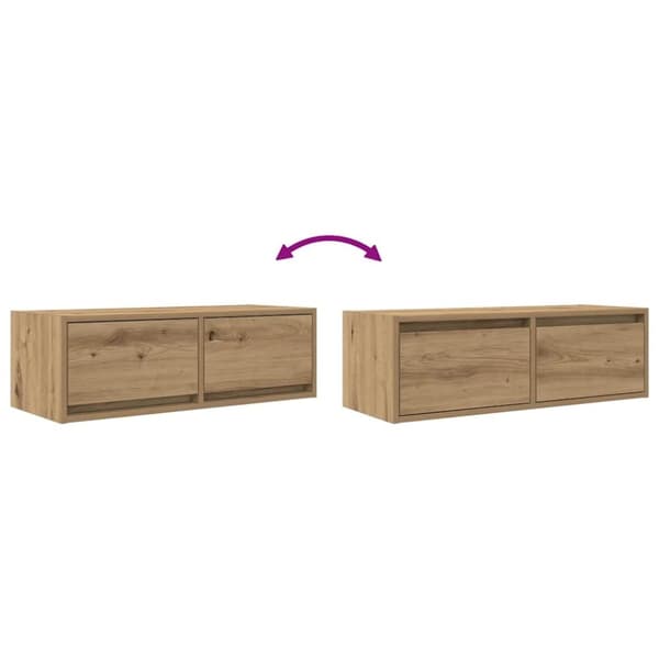 vidaXL tv-borde 2 stk. 80x31x25,5 cm konstrueret træ kunsteg