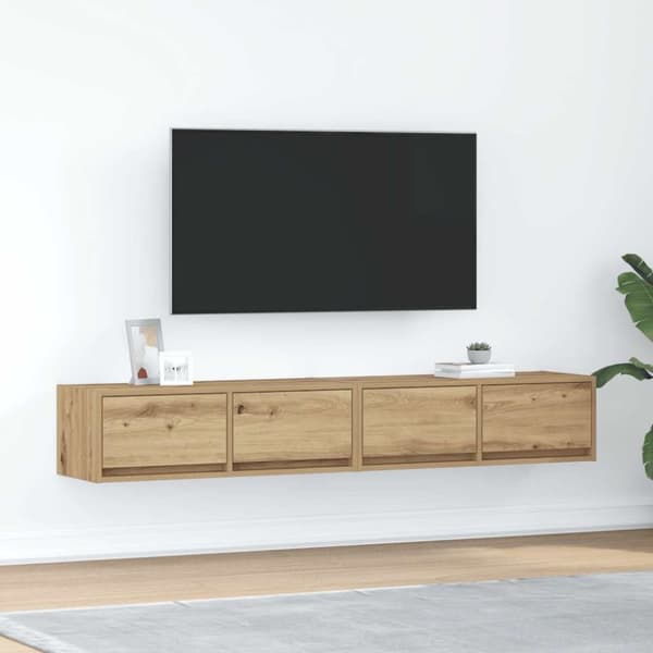 vidaXL tv-borde 2 stk. 80x31x25,5 cm konstrueret træ kunsteg