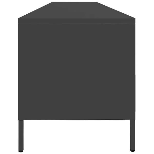 vidaXL TV-benk svart 202x39x43,5 cm kaldvalset stål