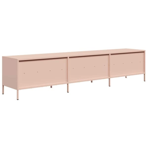 vidaXL tv-bord 202x39x43,5 cm koldvalset stål lyserød