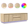 Pikkukuva 1 / 11: vidaXL TV-taso LED-valoilla Sonoma-tammi 160,5x41x50 cm