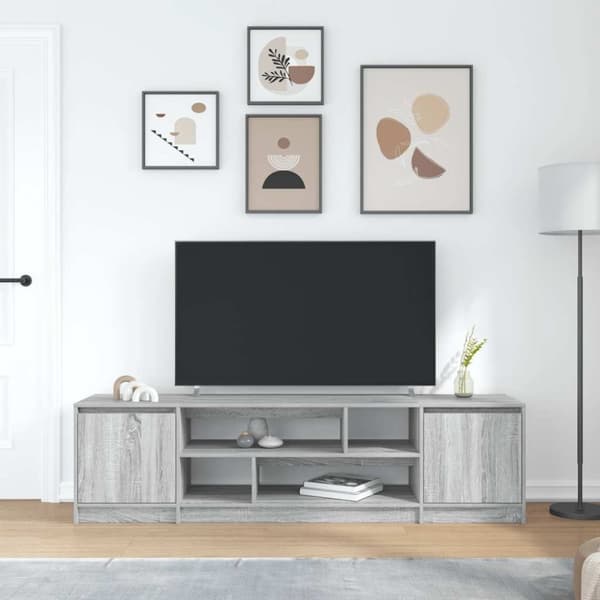 vidaXL TV-bänk grå sonoma 188,5x41x50 cm konstruerat trä