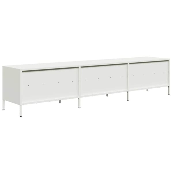vidaXL Tv-bänk vit 202x39x43,5 cm kallvalsat stål