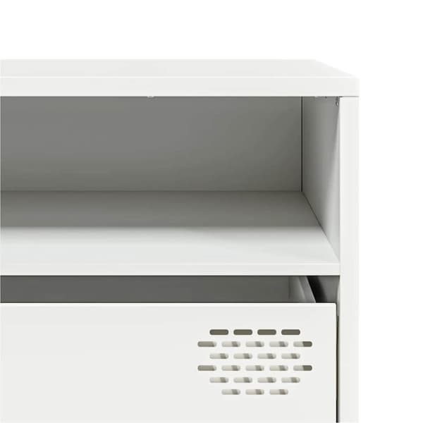 vidaXL Tv-bänk vit 202x39x43,5 cm kallvalsat stål