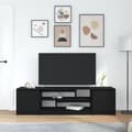 Miniatyrbilde 4 av 11: vidaXL TV-benk svart eik 188,5x41x50 cm konstruert tre