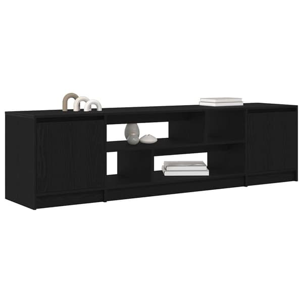 vidaXL TV-benk svart eik 188,5x41x50 cm konstruert tre