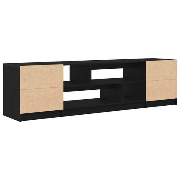 vidaXL TV-benk svart eik 188,5x41x50 cm konstruert tre