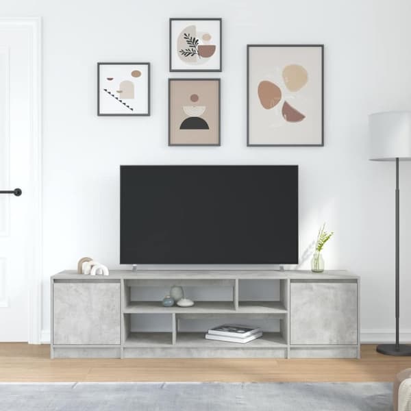 vidaXL TV-bänk betonggrå 188,5x41x50 cm konstruerat trä