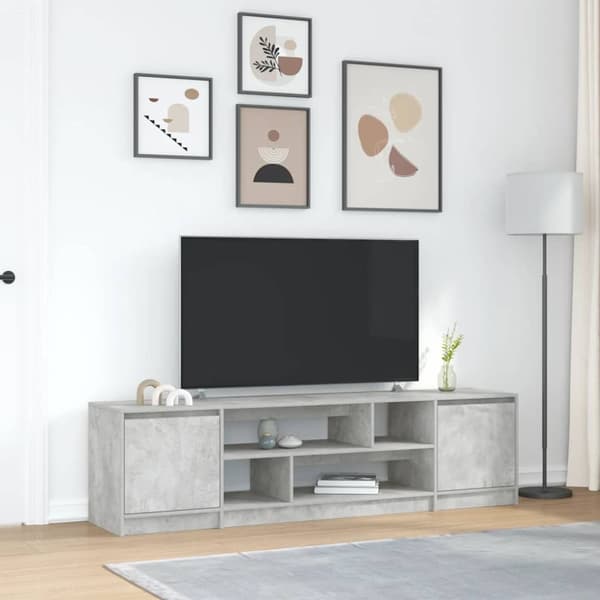 vidaXL tv-bord 188,5x41x50 cm konstrueret træ betongrå